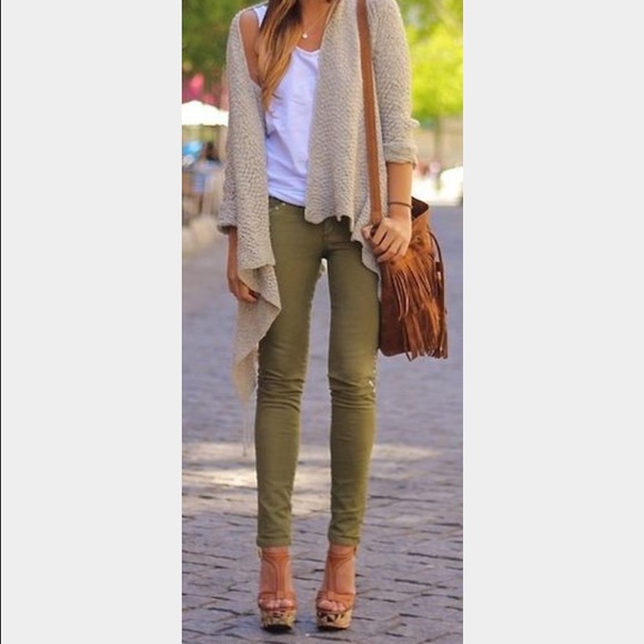 H&M olive green jeggings