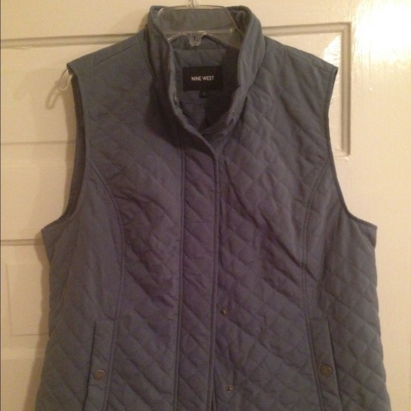 Nine West Jackets & Blazers - Reduced!! Blue/gray quilted vest- like new!