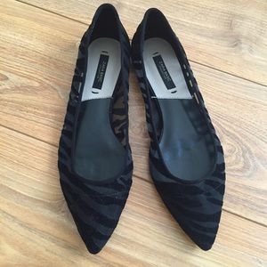 Zara black on black detail flats.