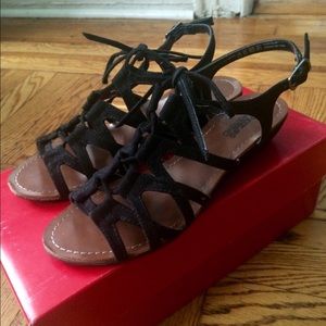 Carlos Santana Faux Suede Wedge Sandal