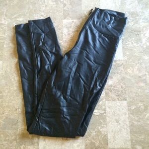 faux leather high waisted leggings
