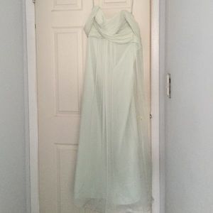 Chiffon material mint green gown