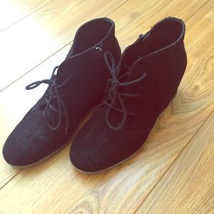 DV Dolce Vita Wedge Booties, Black Seude