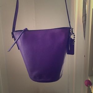 Purple Coach Bucket Bag with tags