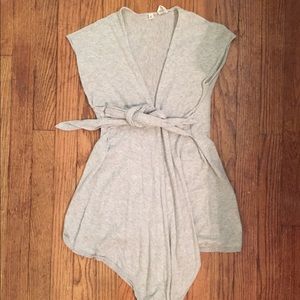 Light Grey Anthro Wrap Sweater