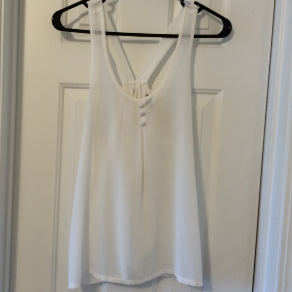 White chiffon tank