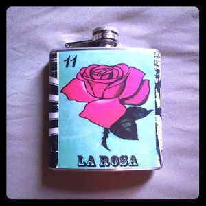 6 ounce stainless steel "la rosa" flask