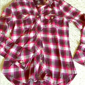 Pink Victoria's Secret gingham fleece flannel