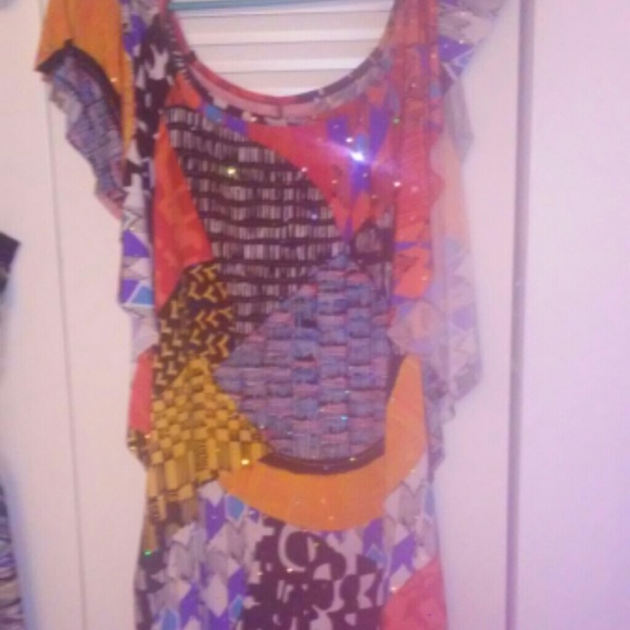 Multicolor printed mini dress - Picture 1 of 3