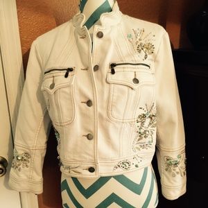 Cache white jeans jacket