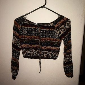 Off the shoulder tribal top