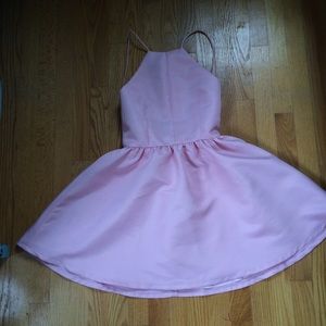 Baby pink backless dress
