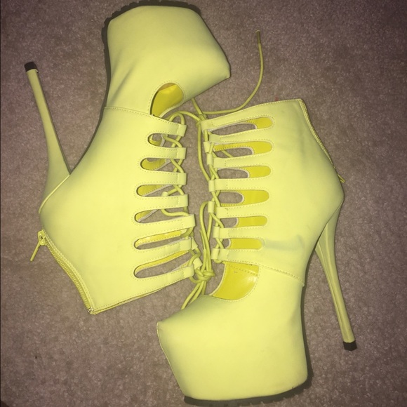 Lime green platform heels - Picture 2 of 4
