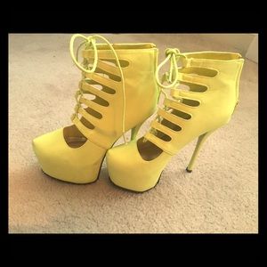 Lime green platform heels