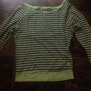 PINK XS long sleeved, green and black shirt