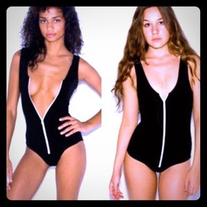 American apparel zip up body suit