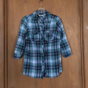 Women's Petite Sm St. John's Bay button down Plaid