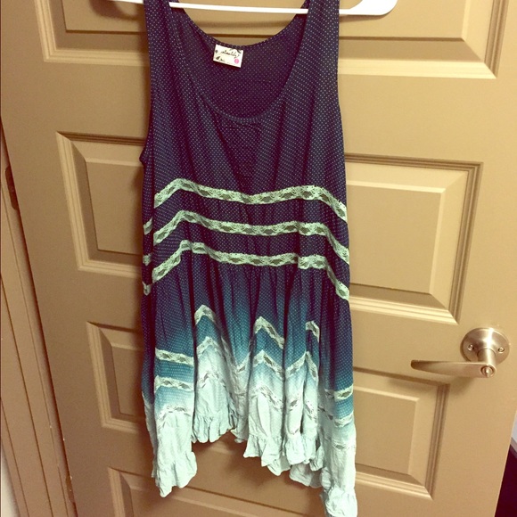 Free People Color Washed Ombré  Lace Slip Medium