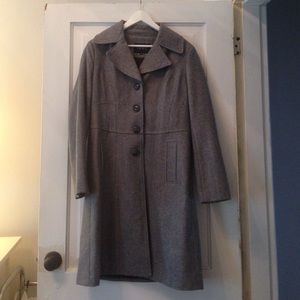 NWOT Gray Nine West Long Pea Coat