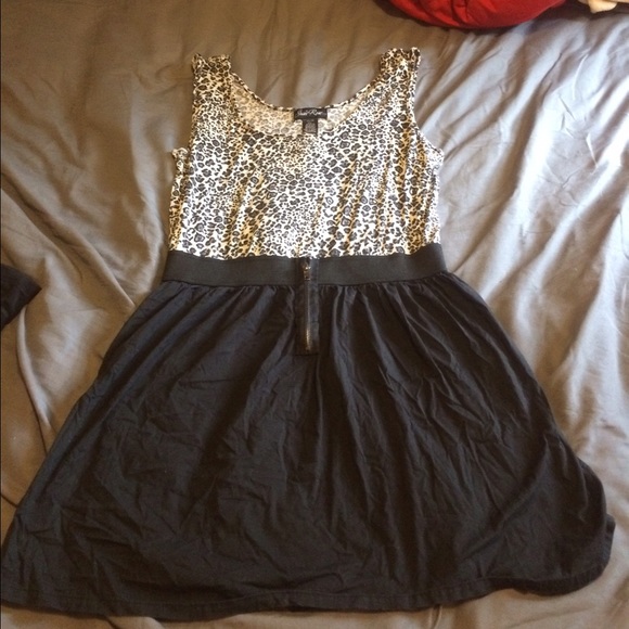 White and black cheetah dress