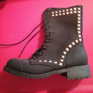 Black combat boots