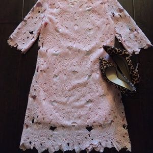 Crochet & lace dress in blush! Never worn