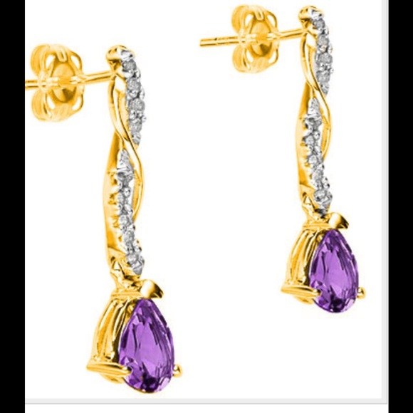 Amethyst and Diamond Earrings‼️SALE‼️