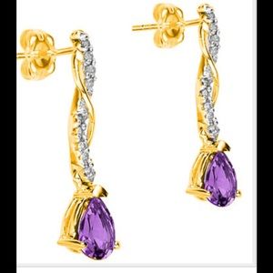 Amethyst and Diamond Earrings‼️SALE‼️