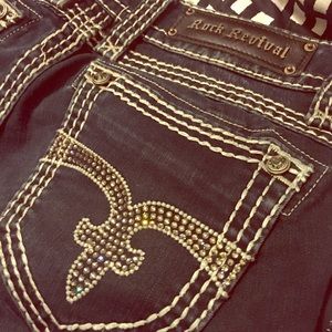 Blinged out Rock Revival Skinny Jeans