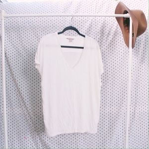 Banana Republic White V-Neck