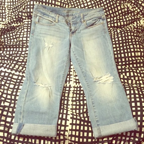 American Eagle Cropped Denim with Destruction