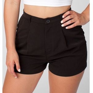 American apparel pleated shorts black