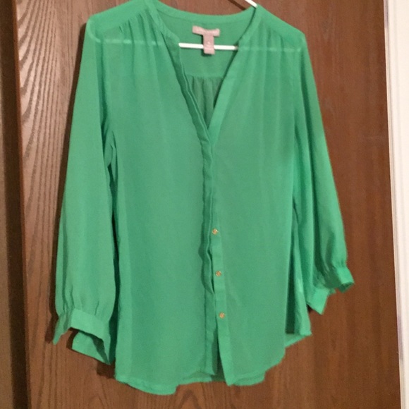 Pretty green sheer blouse 😊❤️