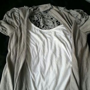 Cardy and white shirt