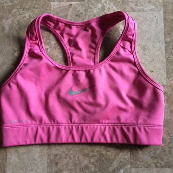 pink nike dri-fit sports bra