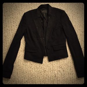 BCBG Maxazaria black studded blazer