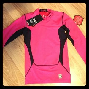 Pink Nike pro combat long sleeve