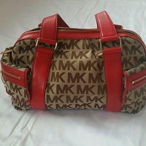 Michael Kors Harrison Red leather logo purse