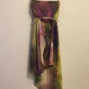 Bebe Strapless Printed Dress