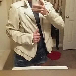 White leather jacket