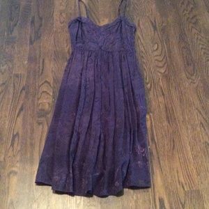 Navy, spaghetti strap cocktail dress.