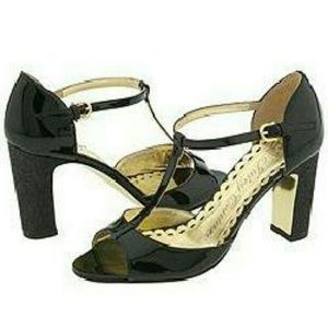 New Juicy Couture Macie Too T Strap Glitter Heels