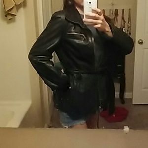Black leather jacket