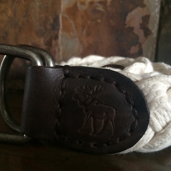 Abercrombie & Fitch Leather Canvas White belt