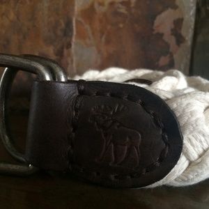 Abercrombie & Fitch Leather Canvas White belt