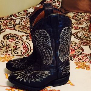 Toddler girl western black boots