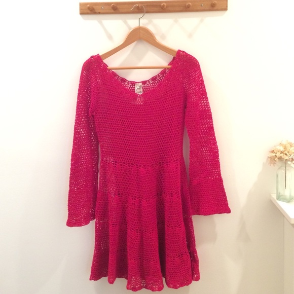 Free People red crochet dress