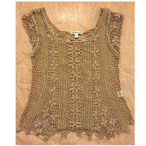 Beige Crotchet Top