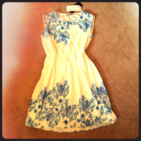 Cherry dress Dresses & Skirts - 🍂BOGO! White & blue short dress