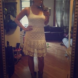 White lace bohemian dress